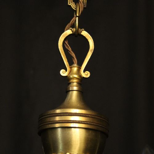 FRENCH GILDED BRONZE 6 LIGHT CHANDELIER - ADDITIONAL PHOTO 8