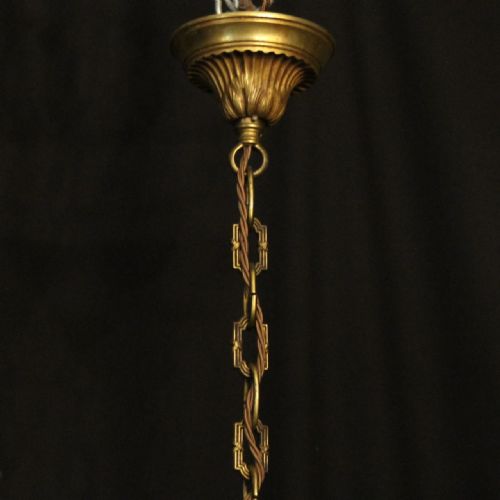 FRENCH GILDED BRONZE 6 LIGHT CHANDELIER - ADDITIONAL PHOTO 9