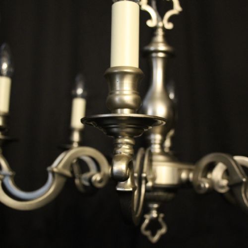 FRENCH SILVER PLATED 8 LIGHT CHANDELIER - ADDITIONAL PHOTO 2