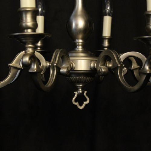 FRENCH SILVER PLATED 8 LIGHT CHANDELIER - ADDITIONAL PHOTO 3