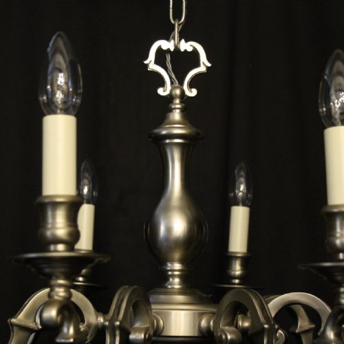 FRENCH SILVER PLATED 8 LIGHT CHANDELIER - ADDITIONAL PHOTO 6