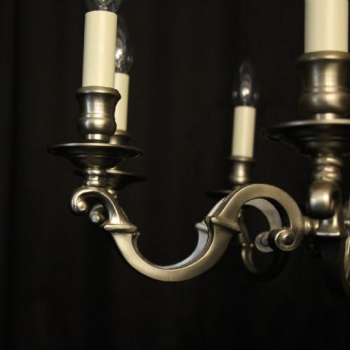FRENCH SILVER PLATED 8 LIGHT CHANDELIER - ADDITIONAL PHOTO 7