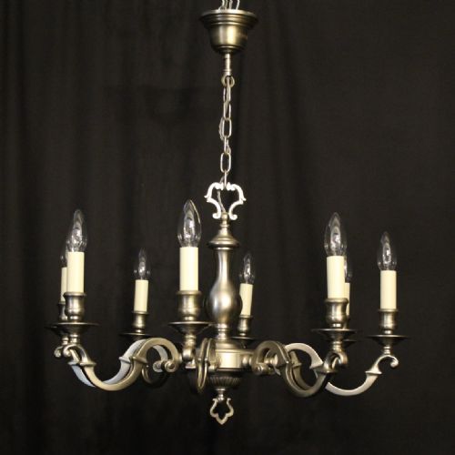 FRENCH SILVER PLATED 8 LIGHT CHANDELIER - ADDITIONAL PHOTO 8