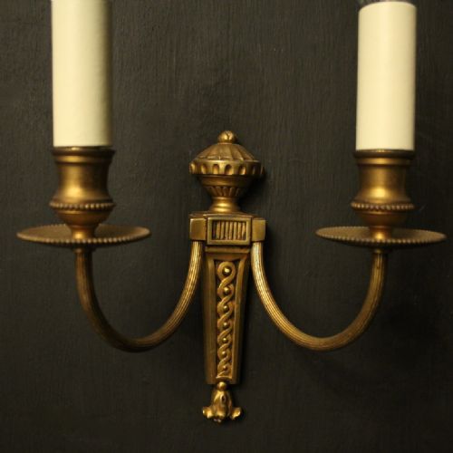 FRENCH GILDED TWIN ARM ANTIQUE WALL LIGHTS - ADDITIONAL PHOTO 6