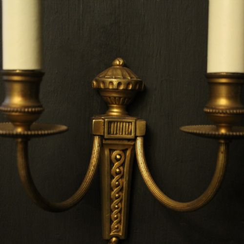 FRENCH GILDED TWIN ARM ANTIQUE WALL LIGHTS - ADDITIONAL PHOTO 7