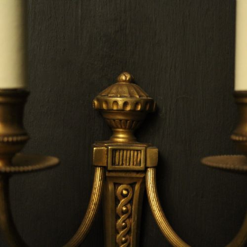 FRENCH GILDED TWIN ARM ANTIQUE WALL LIGHTS - ADDITIONAL PHOTO 8