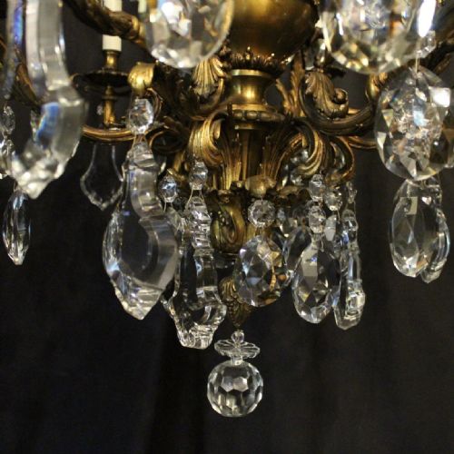 FRENCH 19TH C GILDED BRONZE CHERUB ANTIQUE CHANDELIER - ADDITIONAL PHOTO 8