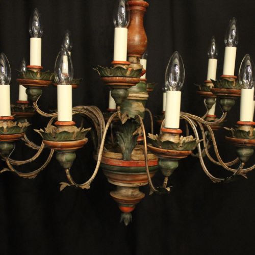 FLORENTINE 18 LIGHT DOUBLE TIERED POLYCHROME CHANDELIER - ADDITIONAL PHOTO 1