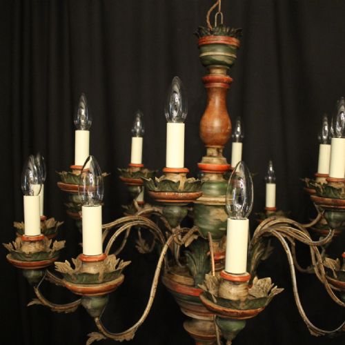 FLORENTINE 18 LIGHT DOUBLE TIERED POLYCHROME CHANDELIER - ADDITIONAL PHOTO 2