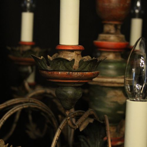 FLORENTINE 18 LIGHT DOUBLE TIERED POLYCHROME CHANDELIER - ADDITIONAL PHOTO 7