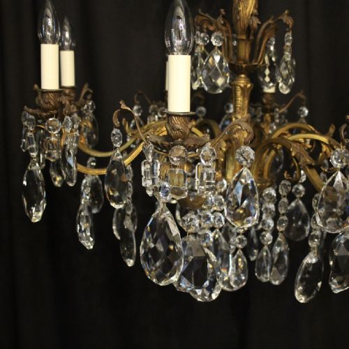 ITALIAN 8 LIGHT GILDED BRONZE ANTIQUE CHANDELIER - ADDITIONAL PHOTO 1