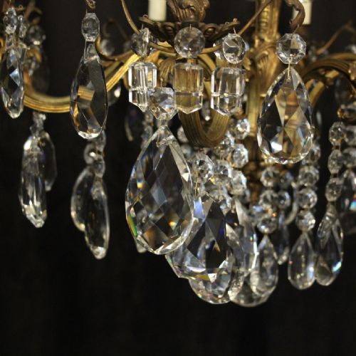 ITALIAN 8 LIGHT GILDED BRONZE ANTIQUE CHANDELIER - ADDITIONAL PHOTO 3