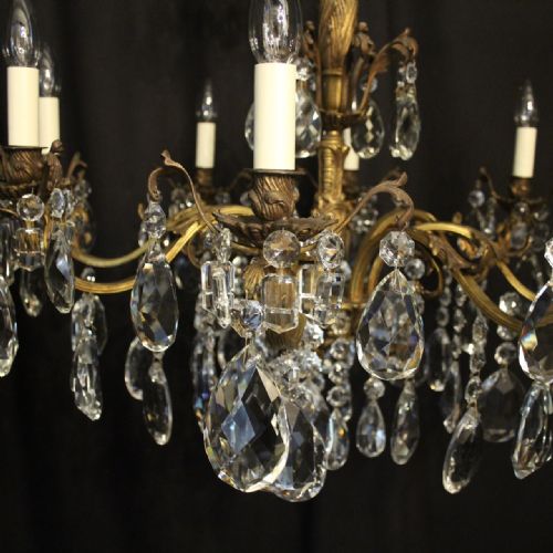ITALIAN 8 LIGHT GILDED BRONZE ANTIQUE CHANDELIER - ADDITIONAL PHOTO 5