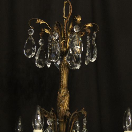 ITALIAN 8 LIGHT GILDED BRONZE ANTIQUE CHANDELIER - ADDITIONAL PHOTO 7