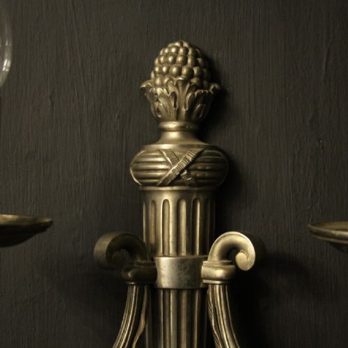 FRENCH SET OF 4 SILVER GILDED ANTIQUE WALL LIGHTS - ADDITIONAL PHOTO 7