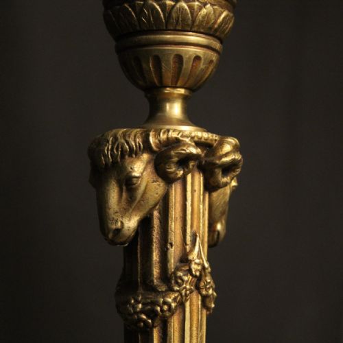 FRENCH BRONZE 5 LIGHT ANTIQUE CHANDELIER - ADDITIONAL PHOTO 6