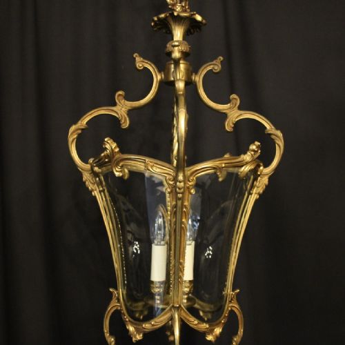 ITALIAN LARGE GILDED BRONZE FOUR LIGHT LANTERN - ADDITIONAL PHOTO 1