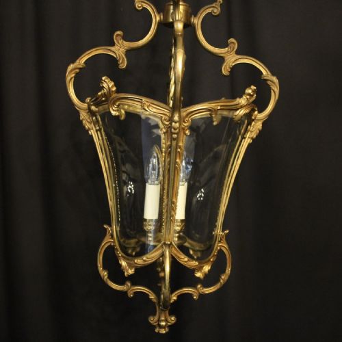 ITALIAN LARGE GILDED BRONZE FOUR LIGHT LANTERN - ADDITIONAL PHOTO 2