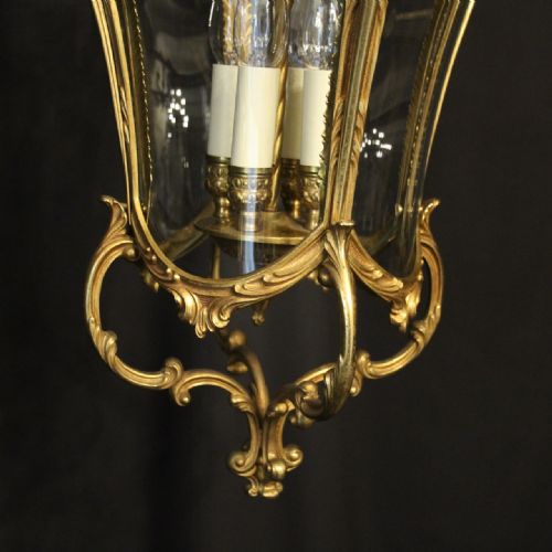ITALIAN LARGE GILDED BRONZE FOUR LIGHT LANTERN - ADDITIONAL PHOTO 8