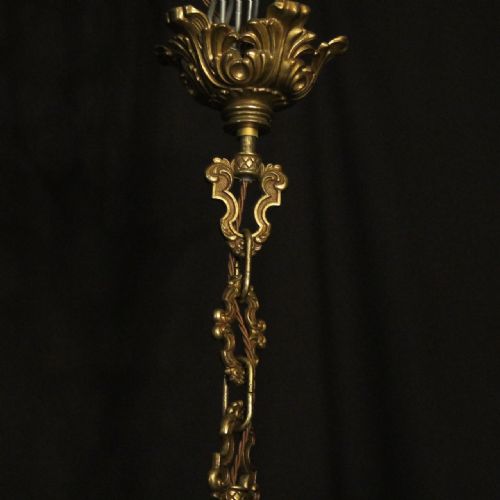 ITALIAN LARGE GILDED BRONZE FOUR LIGHT LANTERN - ADDITIONAL PHOTO 9
