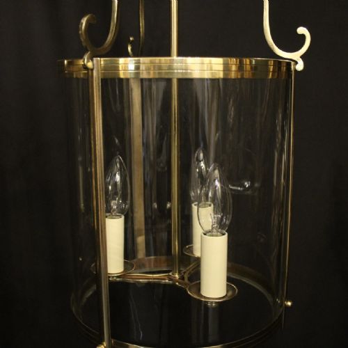 FRENCH SET OF 3 CONVEX ANTIQUE HALL LANTERNS - ADDITIONAL PHOTO 1