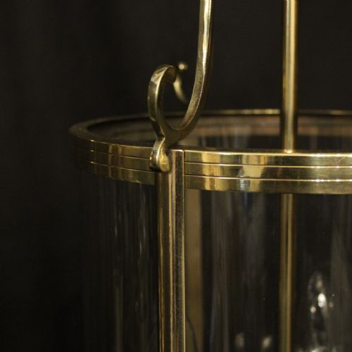 FRENCH SET OF 3 CONVEX ANTIQUE HALL LANTERNS - ADDITIONAL PHOTO 4