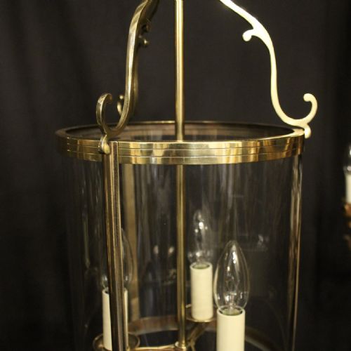 FRENCH SET OF 3 CONVEX ANTIQUE HALL LANTERNS - ADDITIONAL PHOTO 5