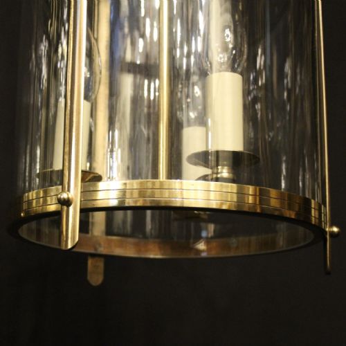 FRENCH SET OF 3 CONVEX ANTIQUE HALL LANTERNS - ADDITIONAL PHOTO 7