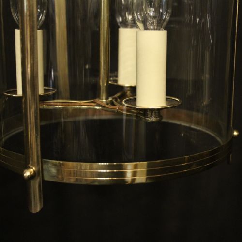 FRENCH SET OF 3 CONVEX ANTIQUE HALL LANTERNS - ADDITIONAL PHOTO 8