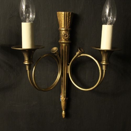 FRENCH GILDED EMPIRE TWIN ARM ANTIQUE WALL LIGHTS - ADDITIONAL PHOTO 2