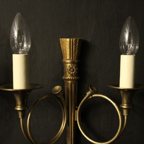 FRENCH GILDED EMPIRE TWIN ARM ANTIQUE WALL LIGHTS - ADDITIONAL PHOTO 5