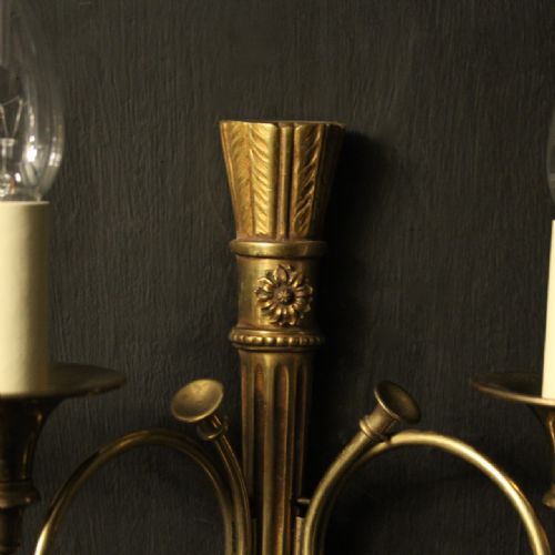 FRENCH GILDED EMPIRE TWIN ARM ANTIQUE WALL LIGHTS - ADDITIONAL PHOTO 6