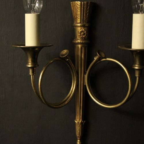FRENCH GILDED EMPIRE TWIN ARM ANTIQUE WALL LIGHTS - ADDITIONAL PHOTO 8