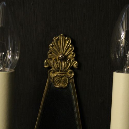 FRENCH PAIR OF GILDED EMPIRE ANTIQUE WALL LIGHTS - ADDITIONAL PHOTO 3