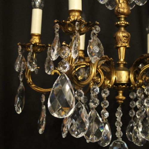 ITALIAN 6 LIGHT GILDED ANTIQUE CHANDELIER - ADDITIONAL PHOTO 4