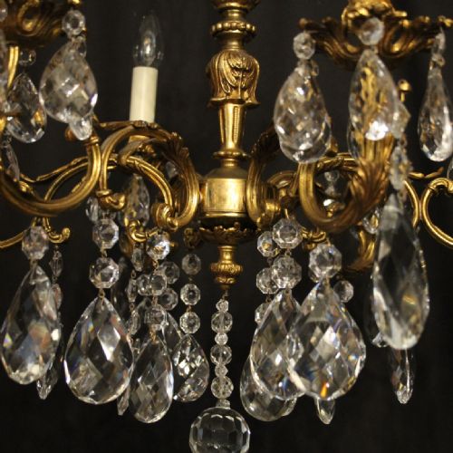 ITALIAN 6 LIGHT GILDED ANTIQUE CHANDELIER - ADDITIONAL PHOTO 7