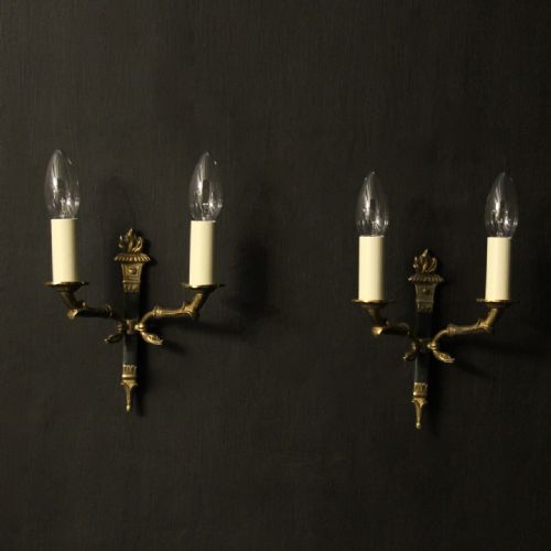 french pair of empire antique wall lights - CATEGORY: ANTIQUE LIGHTING - DATED 1930