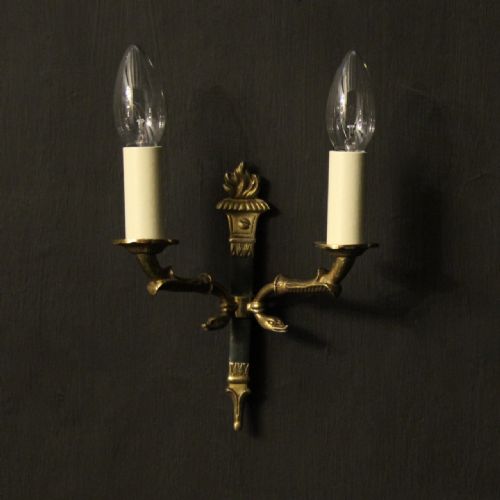 FRENCH PAIR OF EMPIRE ANTIQUE WALL LIGHTS - ADDITIONAL PHOTO 1