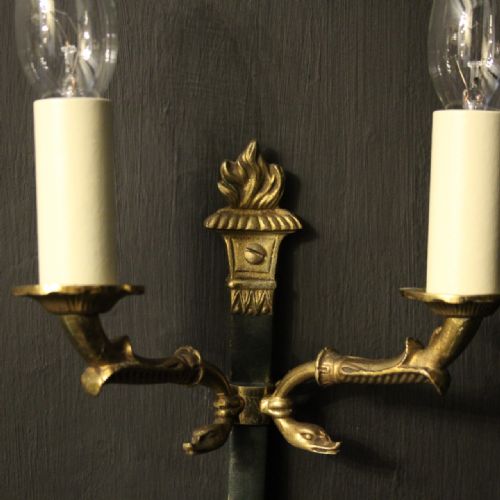 FRENCH PAIR OF EMPIRE ANTIQUE WALL LIGHTS - ADDITIONAL PHOTO 2