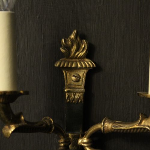 FRENCH PAIR OF EMPIRE ANTIQUE WALL LIGHTS - ADDITIONAL PHOTO 3