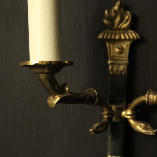 FRENCH PAIR OF EMPIRE ANTIQUE WALL LIGHTS - ADDITIONAL PHOTO 7