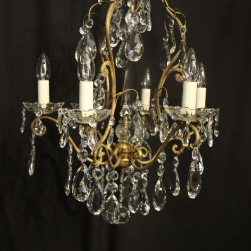 FRENCH GILDED BIRDCAGE 7 LIGHT ANTIQUE CHANDELIER - ADDITIONAL PHOTO 1