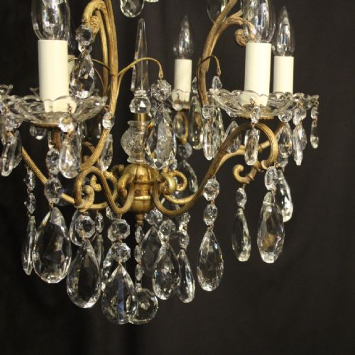 FRENCH GILDED BIRDCAGE 7 LIGHT ANTIQUE CHANDELIER - ADDITIONAL PHOTO 2