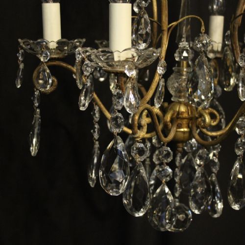 FRENCH GILDED BIRDCAGE 7 LIGHT ANTIQUE CHANDELIER - ADDITIONAL PHOTO 3