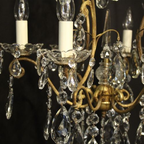 FRENCH GILDED BIRDCAGE 7 LIGHT ANTIQUE CHANDELIER - ADDITIONAL PHOTO 4