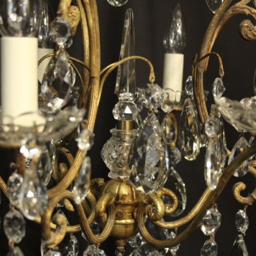 FRENCH GILDED BIRDCAGE 7 LIGHT ANTIQUE CHANDELIER - ADDITIONAL PHOTO 8