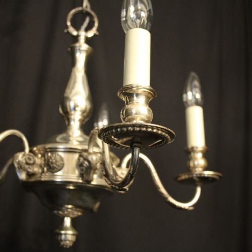 ENGLISH SILVER PLATED 5 LIGHT ANTIQUE CHANDELIER - ADDITIONAL PHOTO 3