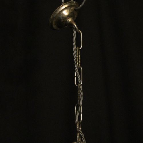 ENGLISH SILVER PLATED 5 LIGHT ANTIQUE CHANDELIER - ADDITIONAL PHOTO 9
