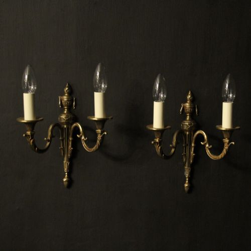 french pair of twin arm antique wall lights - CATEGORY: ANTIQUE LIGHTING - DATED 1930