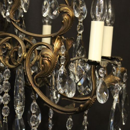ITALIAN 12 LIGHT GILDED BRONZE ANTIQUE CHANDELIER - ADDITIONAL PHOTO 6